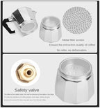 Octagonal Moka Pot 50-600ml Italian Stovetop Espresso Maker Aluminum A/B - Image 4