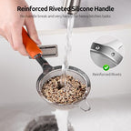 U-Taste 18/8 Stainless Steel 18/8 Stainless Steel 3.35in 30 Mesh Kitchen Food Sieve (Orange) and 18/8 Stainless Steel 7" Mini Whisk for Cooking - Image 3