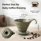 Ceramic Pour Over Coffee Dripper, Single-hole Cone - Image 2
