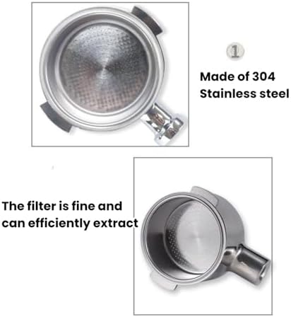 Compatible With Delonghi，Stilosa EC260BK,ECP3420,ECP3120 BCO421.S 304 Stainless Steel,51mm Bottomless Portafilter Naked Filter Replacement(2 Ears-Black Wood) - Image 5
