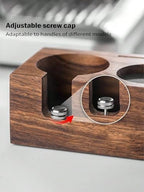OVARIA Walnut Coffee Tamper Holder Wood Espresso Tamper Stand Tamper Station Wooden Base Anti-Slip Coffe Portafilter Holder for Cafe Coffee Machine Accessories - 3 Holes (51/54/58mm) (Size : 58MM) - Image 4