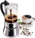 Clear Glass Moka Pot 6 Cup 350ml Stainless Steel Coffee Maker by Unknown