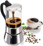 Clear Glass Moka Pot 6 Cup 350ml Stainless Steel Coffee Maker by Unknown