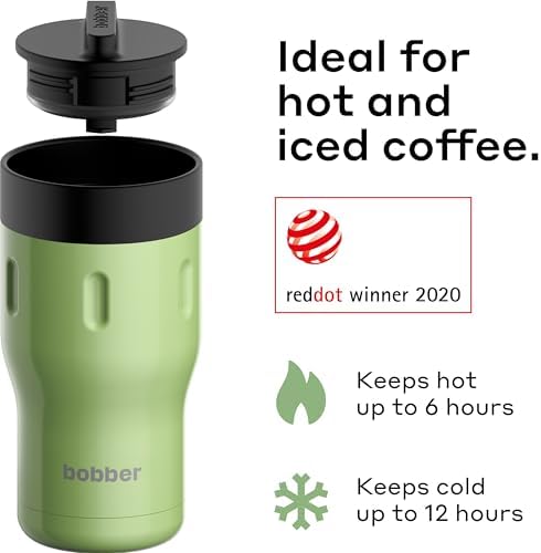 BOBBER 12 oz Insulated Tumbler with 360 Lid – 100% Leak-Proof, Stainless Steel Coffee Cup with Screw On Lid, BPA-Free, Dishwasher Safe – Coffee Travel Mug, Fits Car Cup Holder (Green) - Image 2