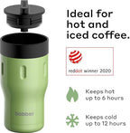 BOBBER 12 oz Insulated Tumbler with 360 Lid – 100% Leak-Proof, Stainless Steel Coffee Cup with Screw On Lid, BPA-Free, Dishwasher Safe – Coffee Travel Mug, Fits Car Cup Holder (Green) - Image 2