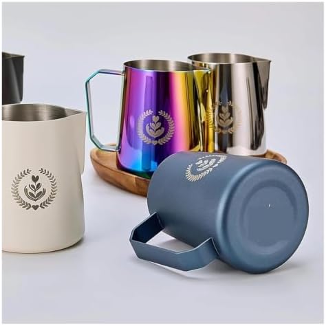 450/600ml Jug Stainless Steel Barista Tool with Espresso Steamer Cup Coffee Accessories(350ml Blue) - Image 6