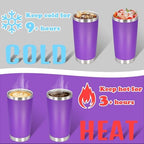20 oz Tumbler Insulated Tumblers Stainless Steel Coffee Mug,Purple 12PCS - Image 4