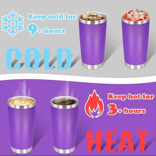 20 oz Tumbler Insulated Tumblers Stainless Steel Coffee Mug,Purple 12PCS - Image 4