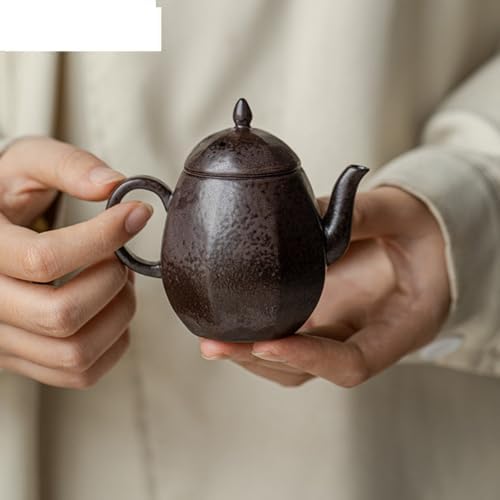 Tea Kettle Chinese Teapot 130ml Purple Tea Pot Handmade Coarse Pottery Teapot Tea Maker Kettle Tea Ceremony Ornament Ceramic Tea Infuser - Image 3