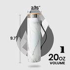 Elemental Iconic Stainless Steel Water Bottle Infuser, 20oz Triple Wall Vacuum Insulated Water Bottle, Reusable Fruit & Tea Infuser Thermal Bottle with Internal Strainer and Bamboo Lid - White Marble - Image 2