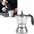 plplaaoo Moka Pot Stovetop Espresso Coffee Maker, 200 ml, Stainless Steel, Modern Style, Transparent Upper Pot - Image 7