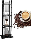Cold Brew Drip Coffee Maker, 2500ml/84.54oz Ice Coffee Brewer Machine Dripper Pot Cold-Drip Coffee Tower with Glass Container Wood Stand for Home Office by Uphilltool