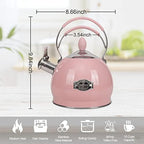 Whistling Tea Kettle Stainless Steel Teapot, Teakettle for Stovetop Induction Stove Top, Fast Boiling Heat Water Tea Pot 2.6 Quart - Image 5