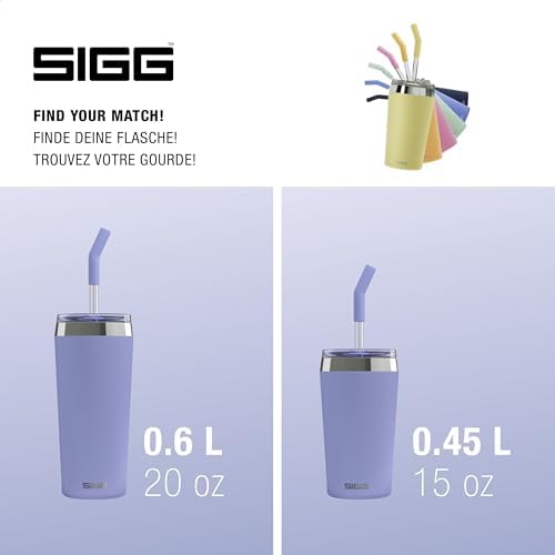 SIGG - Insulated Mug - Travel Mug Helia - With Durable Glass Straw & Cleaning Brush - Leakproof - BPA Free - 18/8 Stainless Steel - 15oz/20oz - Image 6