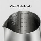 Milk Frother Jug Stainless Steel Container 100ML 350ML 600ML Frothing Pitcher Coffee Cups Latte Barista Espresso Maker(600ML With Scale) - Image 6