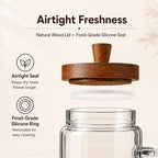 ANSQU 2 Pack Glass Jar with Spoon, 34oz Airtight Coffee Bean Container - Image 3