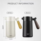 Coffee Cup 304 Stainless Steel Hand Maker Coffee Insulated Kettle With Handle 950ml High-end French Press Coffee Pot (White) - Image 4