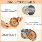 Stainless Steel Jar, Rooster Chicken (002) Food Storage Container with Lid, Sealed and Moisture-Proof, Suitable for Coffee Beans, Nuts and Candies, 30 oz - Image 5