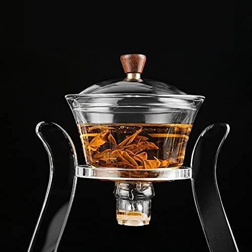 RORA Lazy Kungfu Glass Tea Set Magnetic Water Flow Teapot with Rotating Cover Semi Automatic Glass Jug Transparent - Image 5
