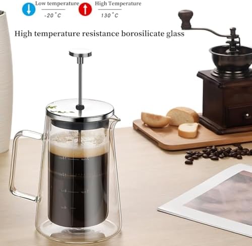 French Press Coffee & Tea Maker With Scale 3 Filter Stainless Steel Filter Plunger System & Durable Borosilicate Heat Resistant Glass For Hot & Cold Brew(1000ml) - Image 2