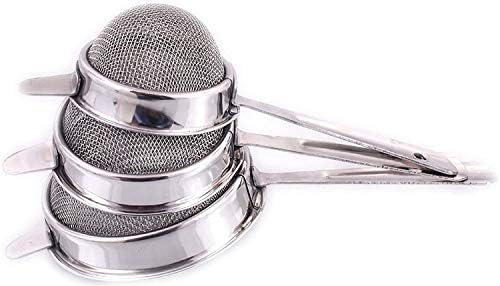 Steel Chalani, Stainless Steel Tea Strainer Chalni Double Mesh Last Long Set of 3 Pcs (8,9,10 cm) by Unknown