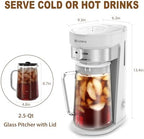 LITIFO Iced Tea Maker and Iced Coffee Maker Brewing System with 2.5-quart Pitcher, sliding strength selector for Taste Customization, Stainless Steel (White) - Image 6