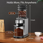 Electric Coffee Grinder, Suitable for Home Use, Features 25 Precise Grinding Settings, a 60-Second Timer Function, and an Easy-to-Clean Stainless Steel Coffee Bean Grinder - Image 5