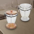 Airtight Coffee Canister with Sealing Lid, Portable Oak Handle Jar - Image 4