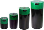 Tightvac Set of 4 - Patented Airtight Storage Container | Multi-use Vacuum Container Keeps Your Herbs and Dry Goods Fresh and Flavorful. Green Black by Tightpac+America+Inc.