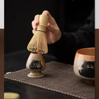 Matcha Whisk Set -4 Piece Ceremony Matcha Set with Matcha Whisk,Bamboo Matcha Scoop, Whisk Holder,Ceramic Matcha Bowl,Cat Design Matcha Tea Ceremony fit for Traditional Japanese Tea Ceremony (Cat A) - Image 3