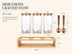 KKC HOME ACCENTS Glass Jar Set with Bamboo Stand & Spoon - 39oz 3 Pack - Image 4