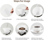 500 Pcs Wood Pulp Conical Filter Paper – Hand-Brewed Coffee Portable Drip Sheets for Households(White) - Image 4