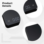 Espresso Scale, Rechargeable Mini Coffee Scale with Timer, 0.1 g High Precision Digital Scale for Pour Over, 5.9 x 5.1 x 0.89 in, 15 x 13 x 2.3 cm - Image 3