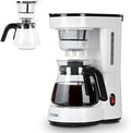 Commercial CHEF 5-Cup Small Drip Coffee Maker with 0.75L Water Tank, Drip Coffee Maker with Pour Over Filter, Glass Carafe, Brews in 6 Minutes, CHCP05W, White by CommercialChef