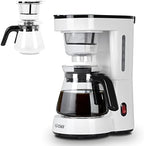 Commercial CHEF 5-Cup Small Drip Coffee Maker with 0.75L Water Tank, Drip Coffee Maker with Pour Over Filter, Glass Carafe, Brews in 6 Minutes, CHCP05W, White by CommercialChef