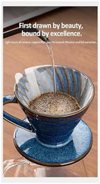 Ceramic Coffee Filter Cup Reusable Filters Maker V Style Funnel Dripper Accessories(Small) - Image 5
