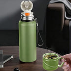 Double wall vacuum Leakproof stainless steel wide mouth insulated water bottle;tea tumbler with infuser,cup,lid;smart thermoses hot drinks;thermal flask ice coffee with led digital temperature display - Image 6