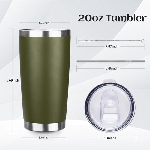 DIW 20oz Insulated Travel Coffee Tumbler Bulk with Lid(Navy Green,4 Pack) - Image 2