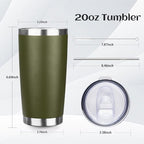 DIW 20oz Insulated Travel Coffee Tumbler Bulk with Lid(Navy Green,4 Pack) - Image 2