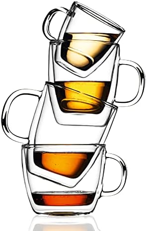 Bodum 5oz Bistro Double Wall Espresso Mug, High-Heat Borosilicate Glass, Set of 2, Clear, 5oz (Pack of 4) - Image 3