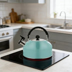 SOLUSTRE Stainless Steel Tea Kettle Whistling Tea Kettle for Stovetop Flat Bottom Boiling with Non Drip Spout and Ergonomic Handle 7.48 X 7.28 X 7.28 in for Home Office - Image 4