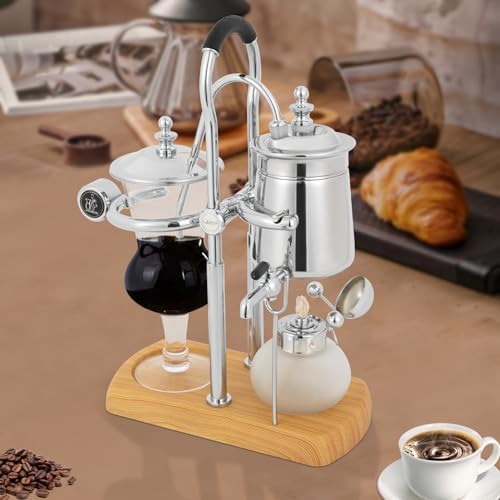 Siphon Coffee Maker Luxury Gold Antique Syphon Coffee Brewer Tea Siphon Brewer Siphon Tea Maker Belgium Belgian Coffee Maker for Commercial&Domestic Use by LOHISHILO