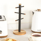 Salter BW13566EU7 Toronto Mug Tree – Acacia Wood Cup Holder for Kitchen Countertop Tabletop, 6 Branch Display Stand for Coffee Mugs/Tea Cups, Freestanding Sturdy Steel Storage Rack, Black - Image 4