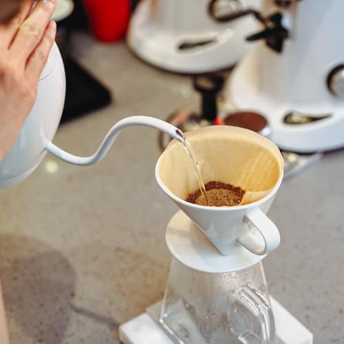 Pour Coffee Dripper Set Manual Drip Coffee-Maker Glass Carafe White Coffee Dripper Coffee Filters 9917-C001-064 - Image 3