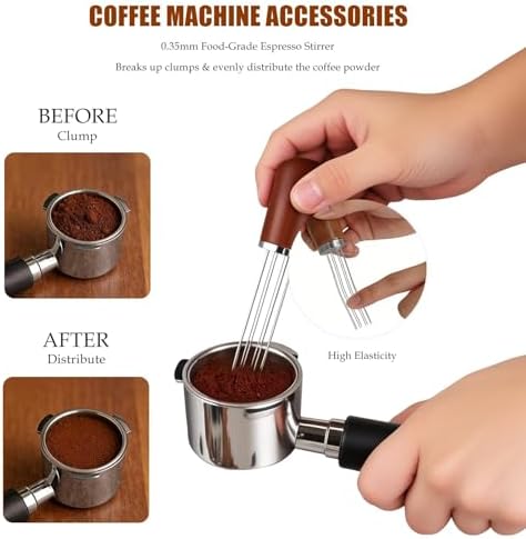 Improved 4-in-1 Espresso Tool Set 51mm - Spring Calibrated Tamper, Coffee Stirrer, Dosing Funnel & Mat - Image 4