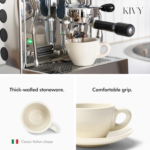 KIVY Cappuccino Cups set - 4x 8oz - Thick-walled stoneware cappuccino cup - Image 2