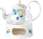Glass Tea Pot Warmer Set 22oz Glass Teapot with Removable Loose Tea Infuser and Candle Holder Warmer Heating Base Elegant Teapot Gift Set Stovetop Safe Kettle,Style 4-7.,Style 3-7.67 x 8.68 inch by Unknown