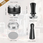 51mm Espresso Distribution Tool Set, Professional Barista Kit with Calibrated Tamper, Dosing Funnel, Spring Loaded Design, Black - Image 3