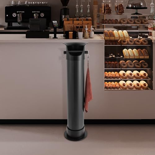 Espresso Coffee Knock Box for Barista Home and Commercial KnockBox for Espresso Coffee Grounds Floor Standing Disposal Recycle Trash Can Clean Tool Coffee Grind Collection Dump Bin (Black) - Image 2