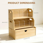 3-Layer Stackable Bamboo Tea Bag Organizer with Drawer, No-Tool Assembly Tea Organizers and Storage Holder for Countertop, Cabinet, Office, Kitchen, Pantry - Image 2